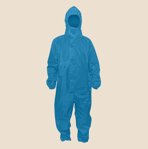 Fluid Repellent Hazmat Suit for cover all protection