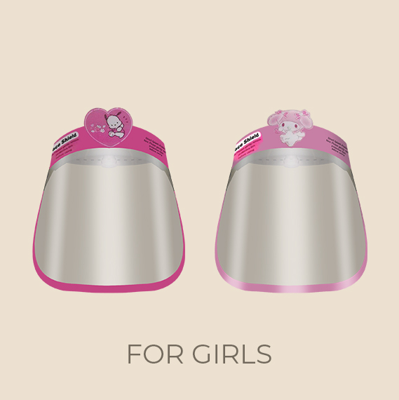 toddler face shield in different color and patch design