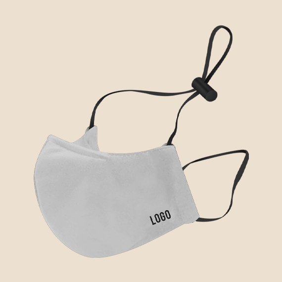 Washable Mask Philippines, White washable mask (with company logo) with garter and toggle