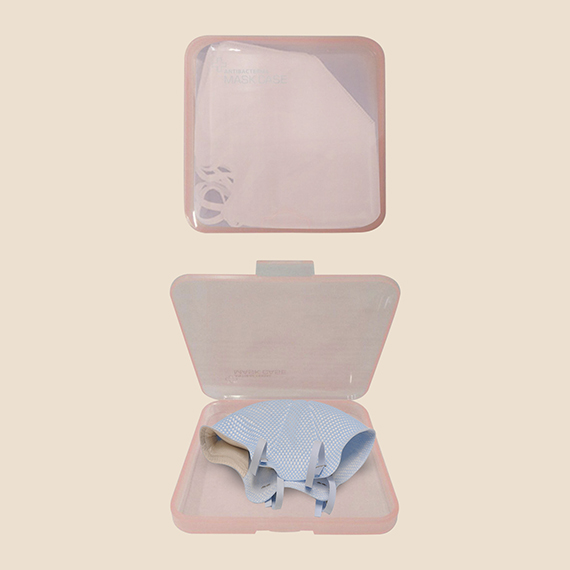 Clear, Light Blue and Light Pink Folded Mask Case
