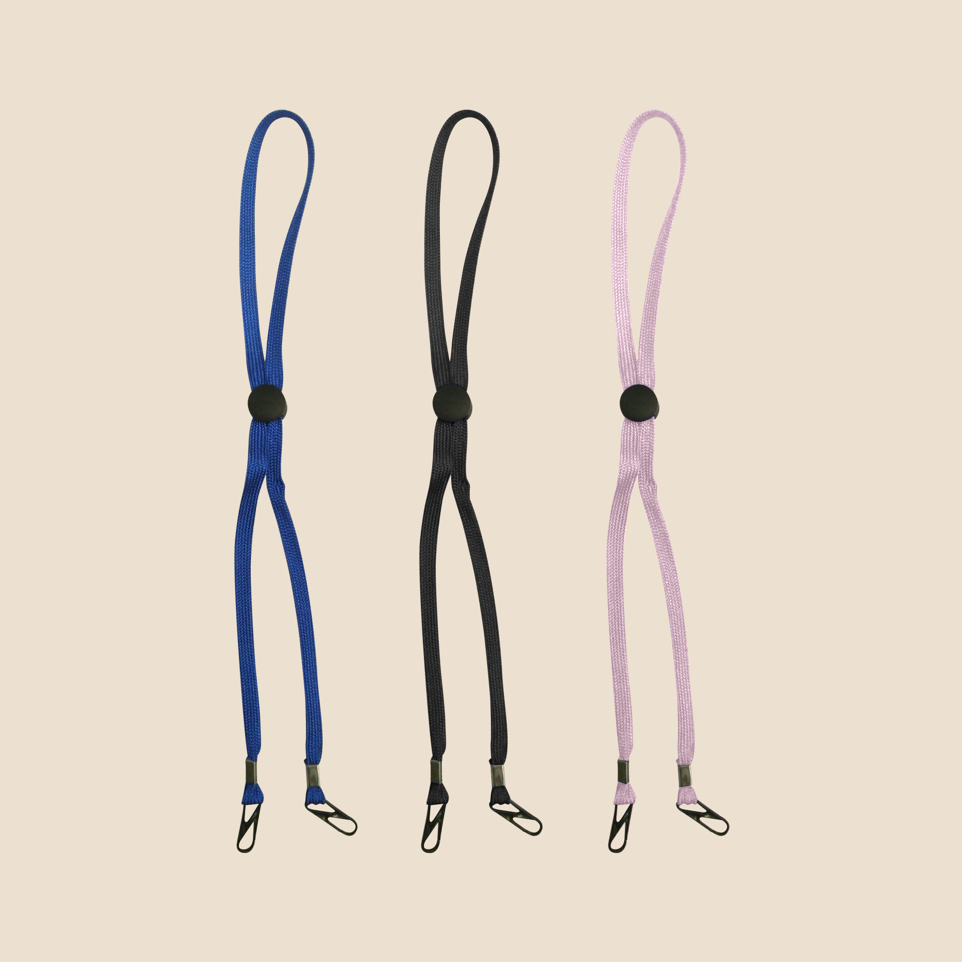Pink, Black and Blue Face Mask Lanyards